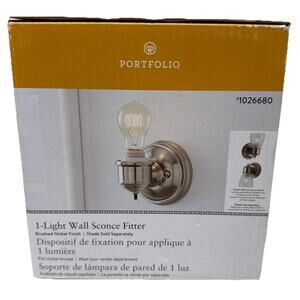 Light Wall Sconce Fitter Lighting Fixture Brushed Nickel On Off Power Switch (C6